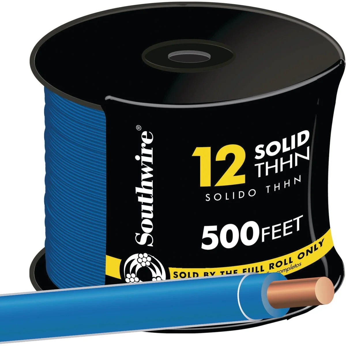 Proven Southwire 500 Ft. 12 AWG Solid Blue THHN Electrical Wire Pure