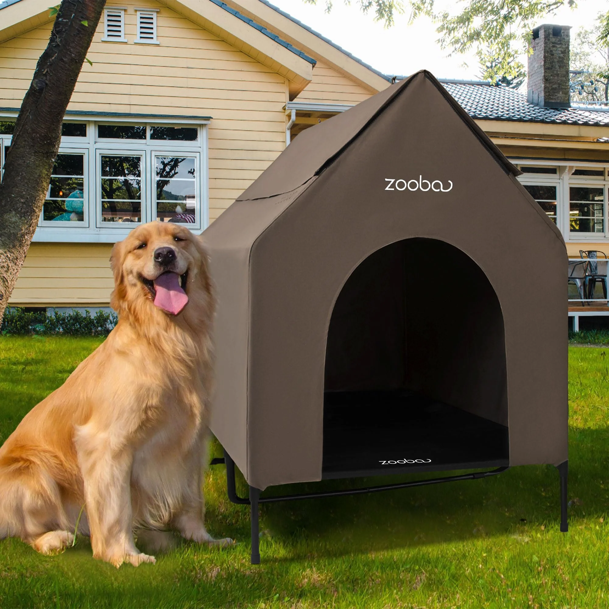 Natural Zooba 48XL Outdoor Dog House – Weatherproof d Shelter for Large Dogs Expertly Made