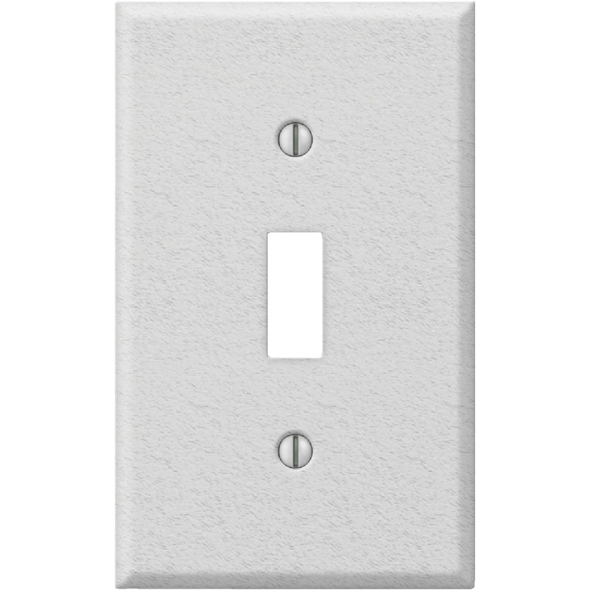 Modern Amerelle PRO 1-Gang Stamped Steel Toggle Switch Wall Plate White Wrinkle Solid