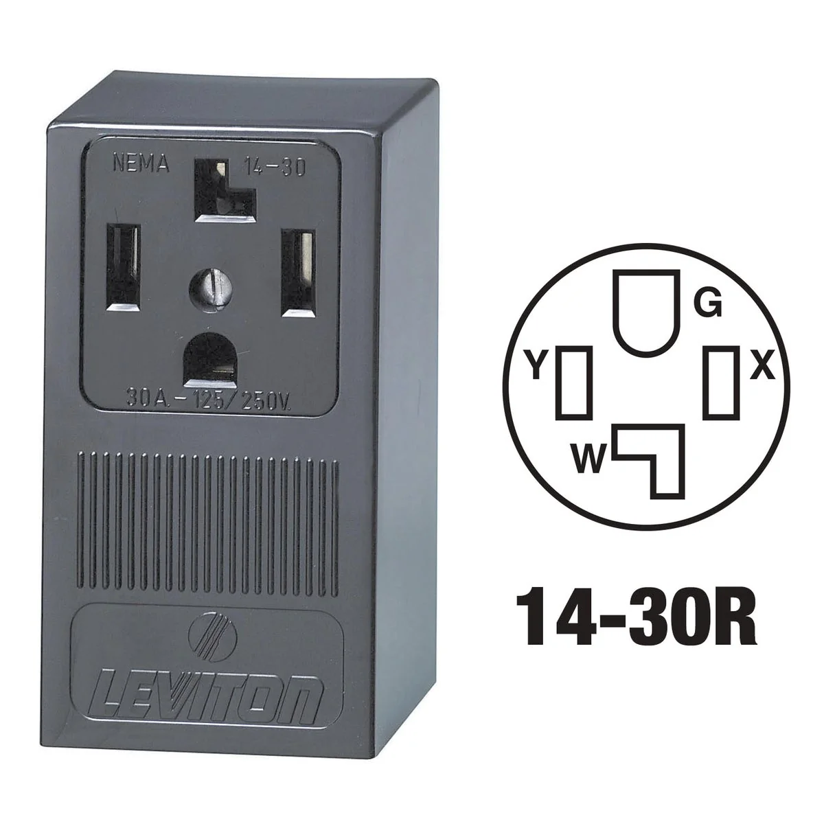 Proven Leviton 30A Surface Mount Black 14-30R 4-Wire Dryer Power Outlet Outstanding