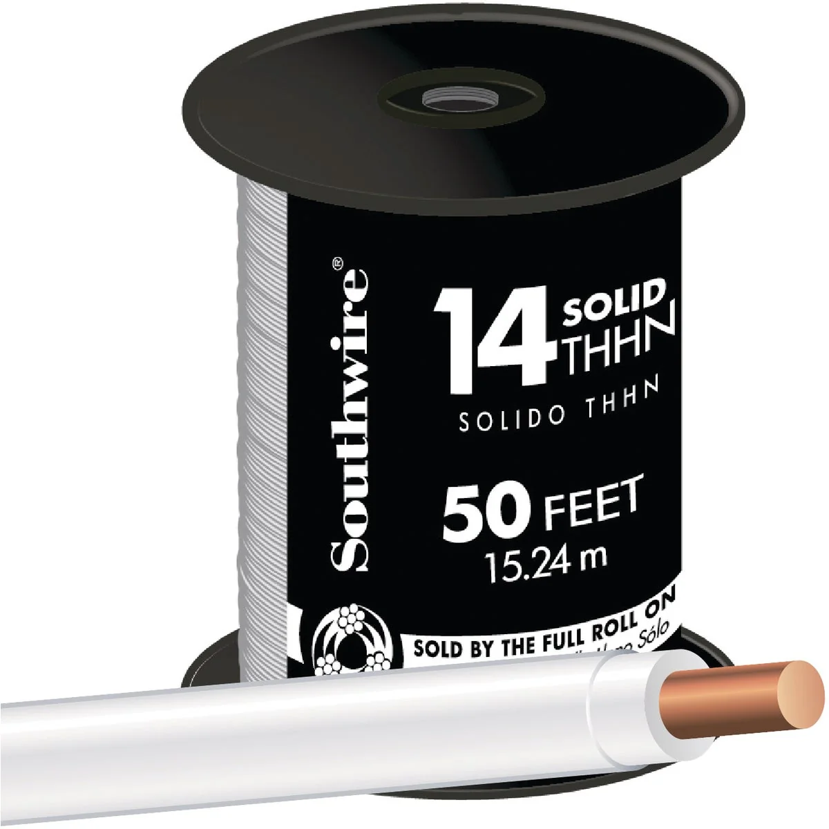 Premium Southwire 50 Ft. 14 AWG Solid White THHN Electrical Wire Quality