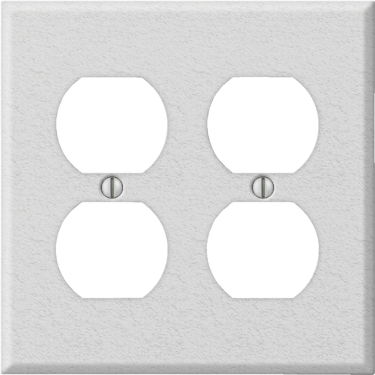 Excellent Amerelle PRO 2-Gang Stamped Steel Outlet Wall Plate White Wrinkle Premium