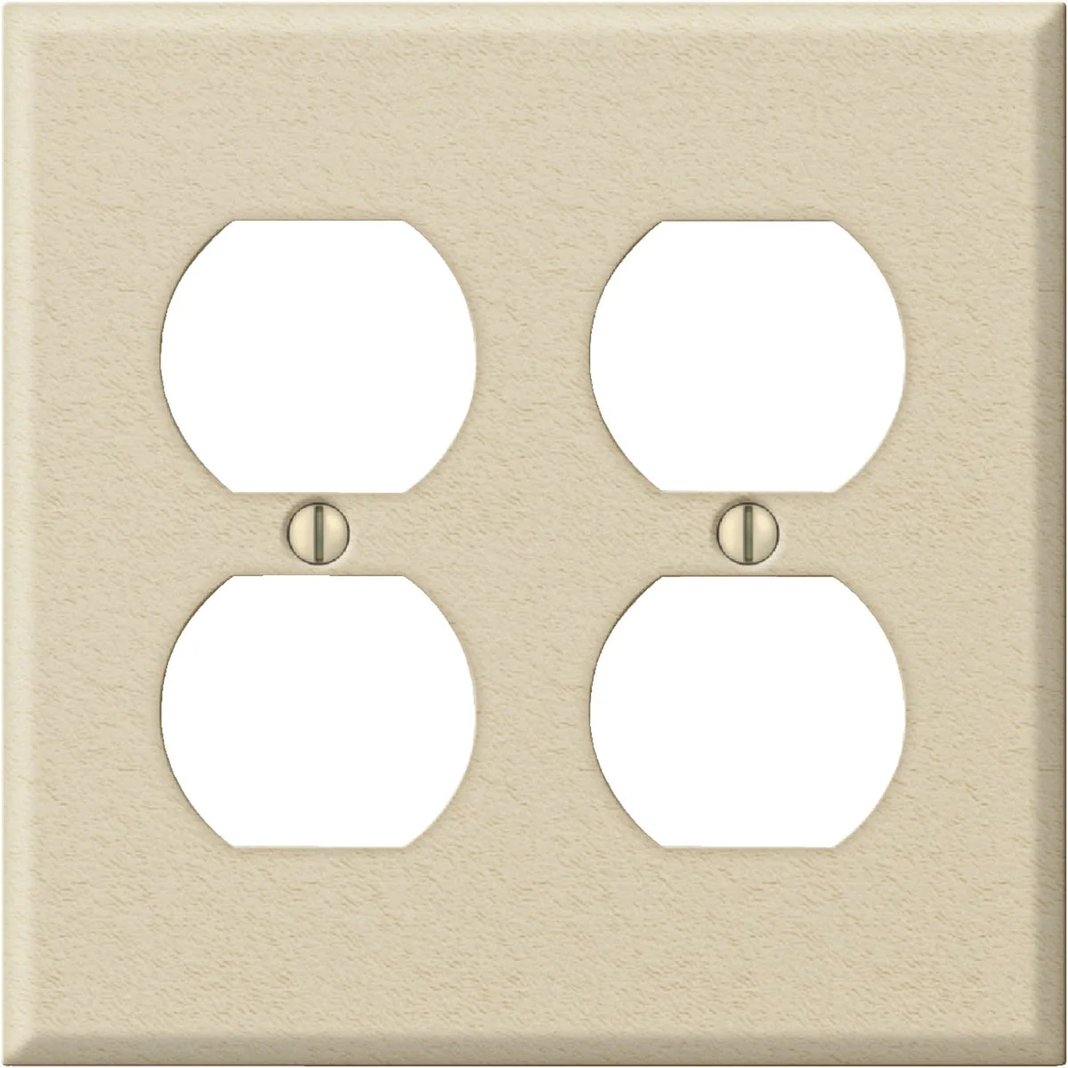 Elite Amerelle PRO 2-Gang Stamped Steel Outlet Wall Plate Ivory Wrinkle Casual