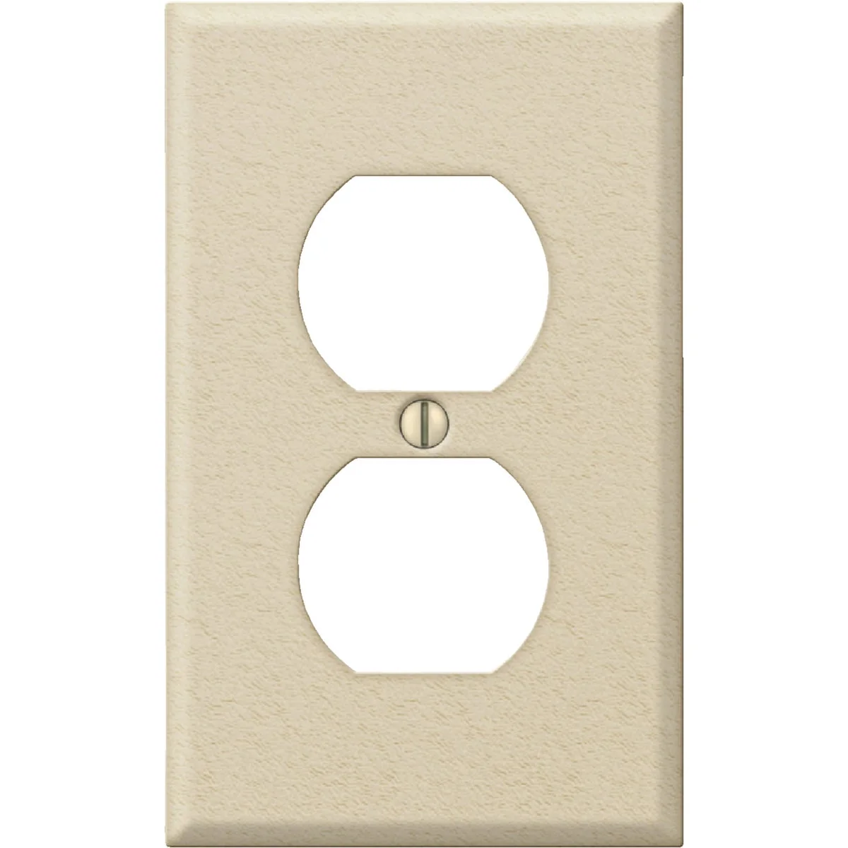 Outstanding Amerelle PRO 1-Gang Stamped Steel Outlet Wall Plate Ivory Wrinkle Detailed