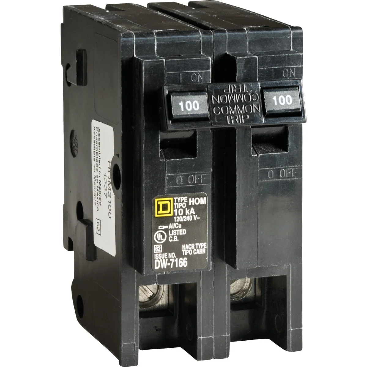 Luxury Square D Homeline 100A Double-Pole Standard Trip Main Breaker Detailed