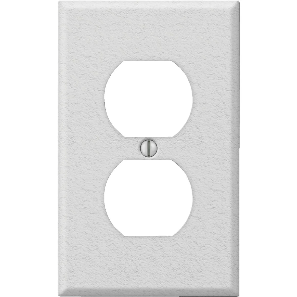 Fashionable Amerelle PRO 1-Gang Stamped Steel Outlet Wall Plate White Wrinkle Traditional