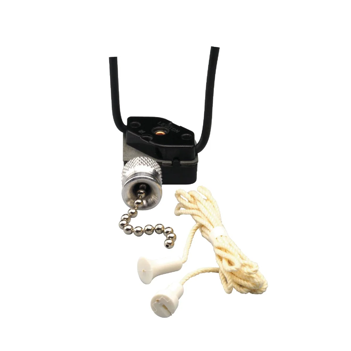 Quality Leviton 3 Ft. Cord Single Pole Pull Chain Switch Pure