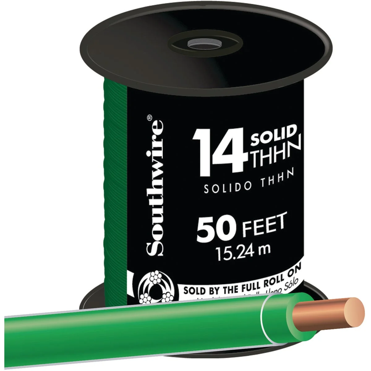 Recyclable Southwire 50 Ft. 14 AWG Solid Green THHN Electrical Wire Artisan