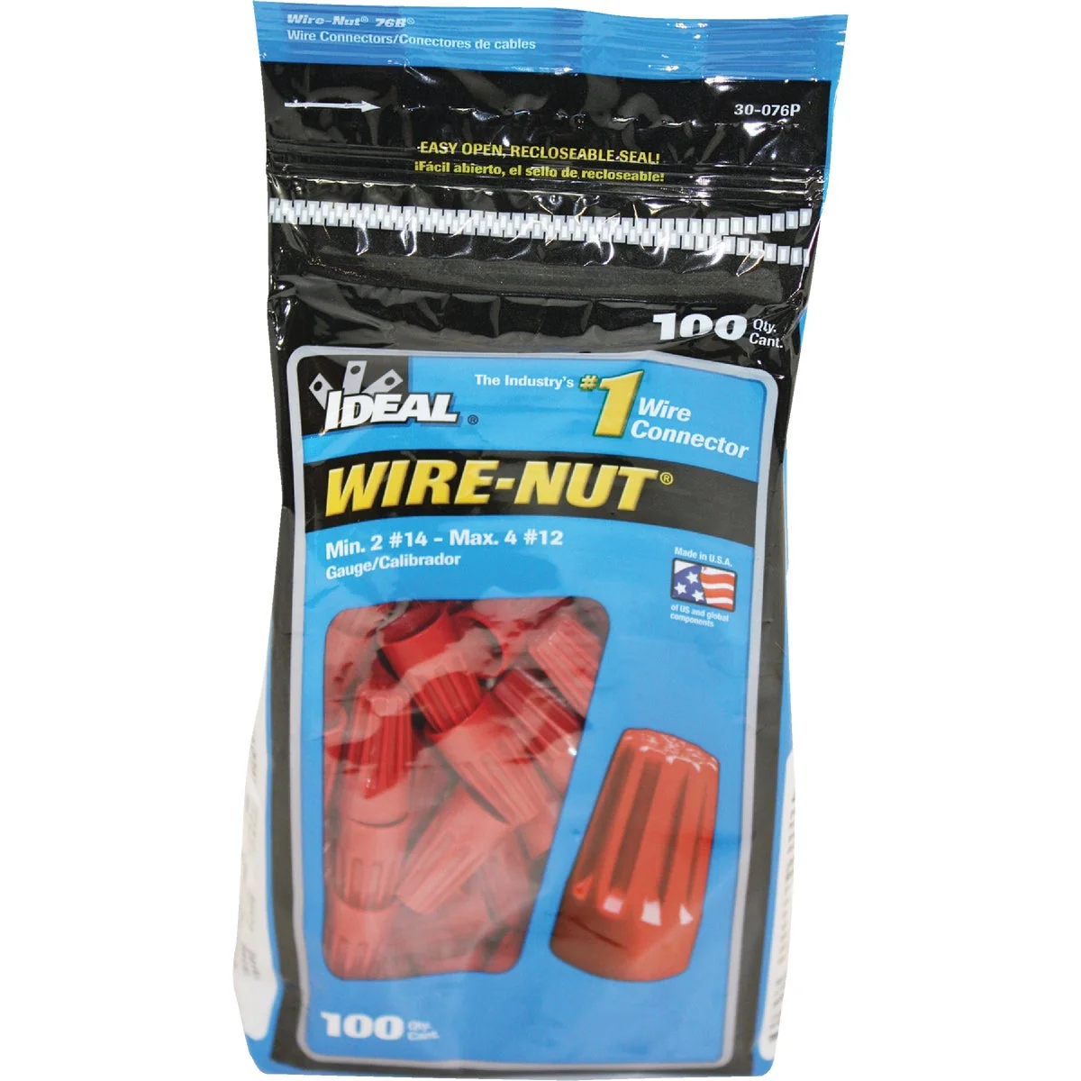 Efficient I Wire-Nut Large Red Copper to Copper Wire Connector 100-Pack Consistent