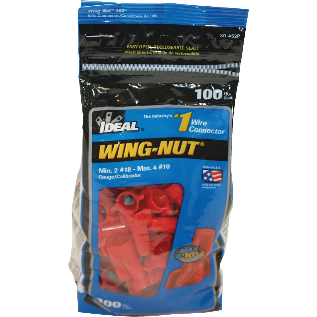 Responsible I Wing-Nut Medium Red Copper to Copper Wire Connector 100-Pack Versatile