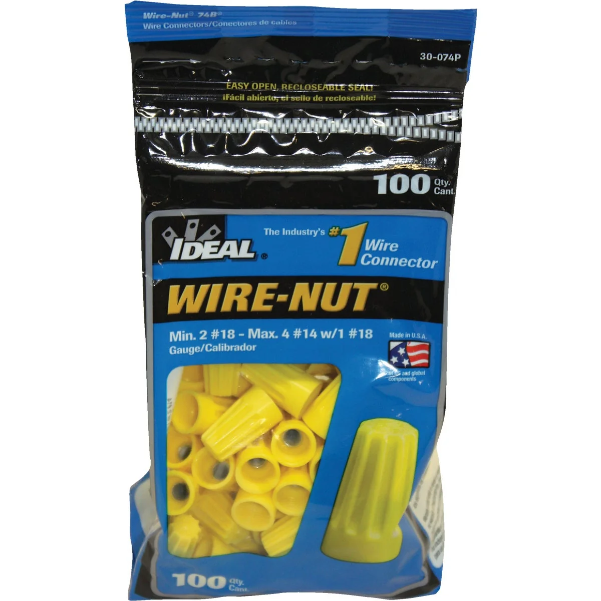 Natural I Wire-Nut Medium Yellow Copper to Copper Wire Connector 100-Pack Effective