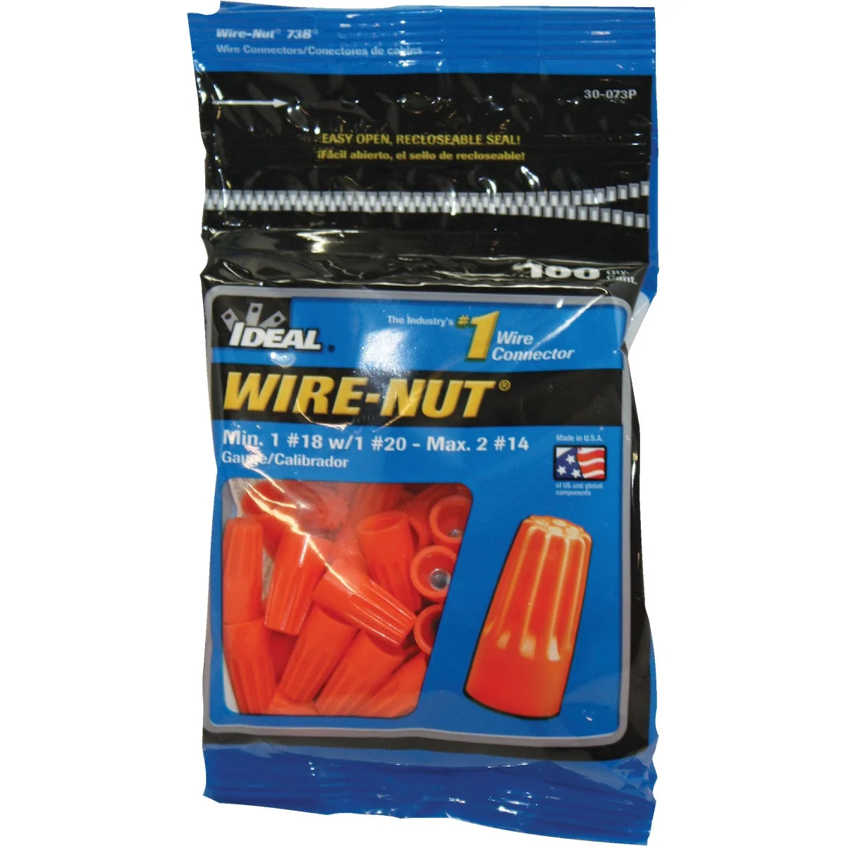 Elite I Wire-Nut Small Orange Copper to Copper Wire Connector 100-Pack Eco-Friendly