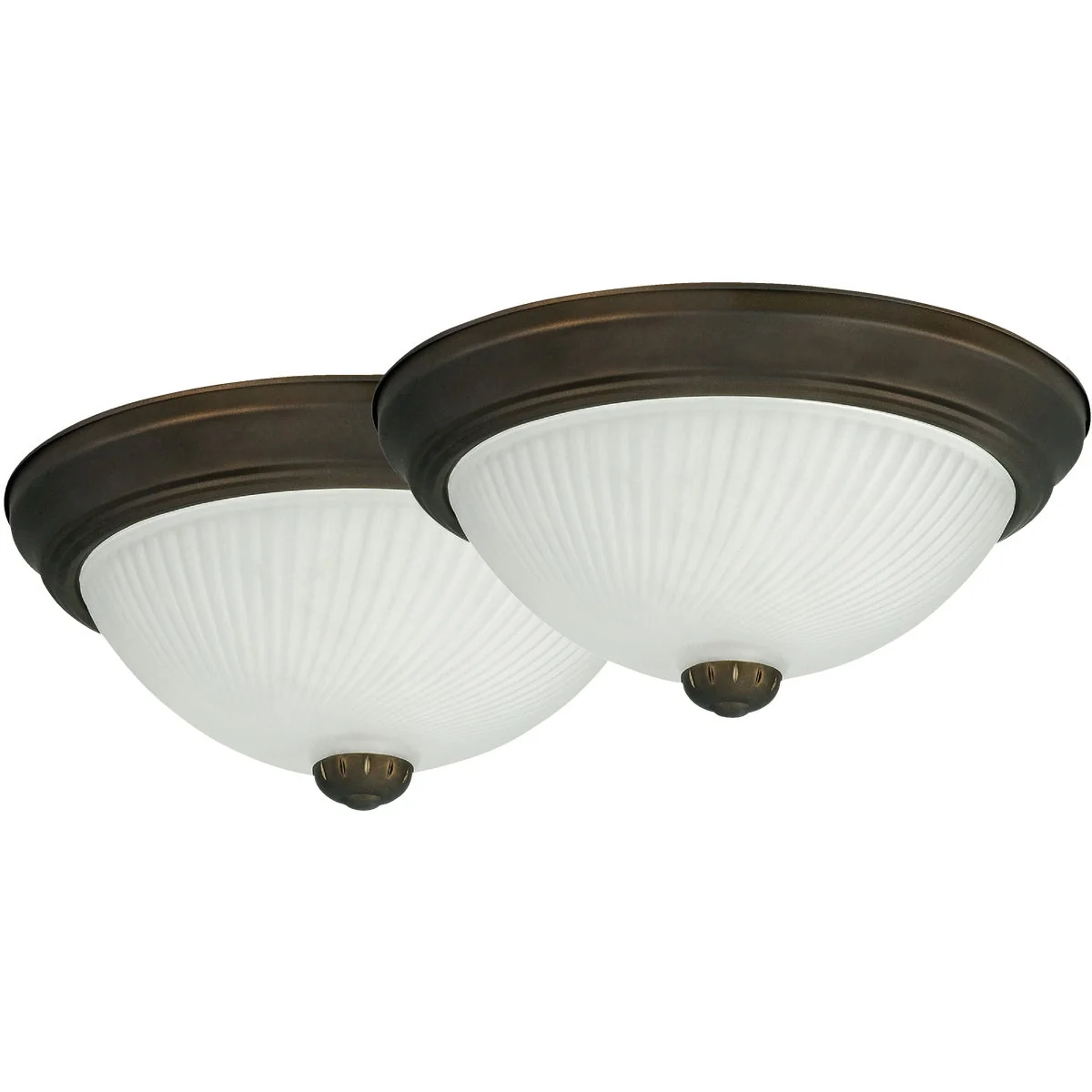 Durable Home Impressions 11 In. Oil Rubbed Bronze Incandescent Flush Mount Ceiling Light Fixture 2-Pack Efficient