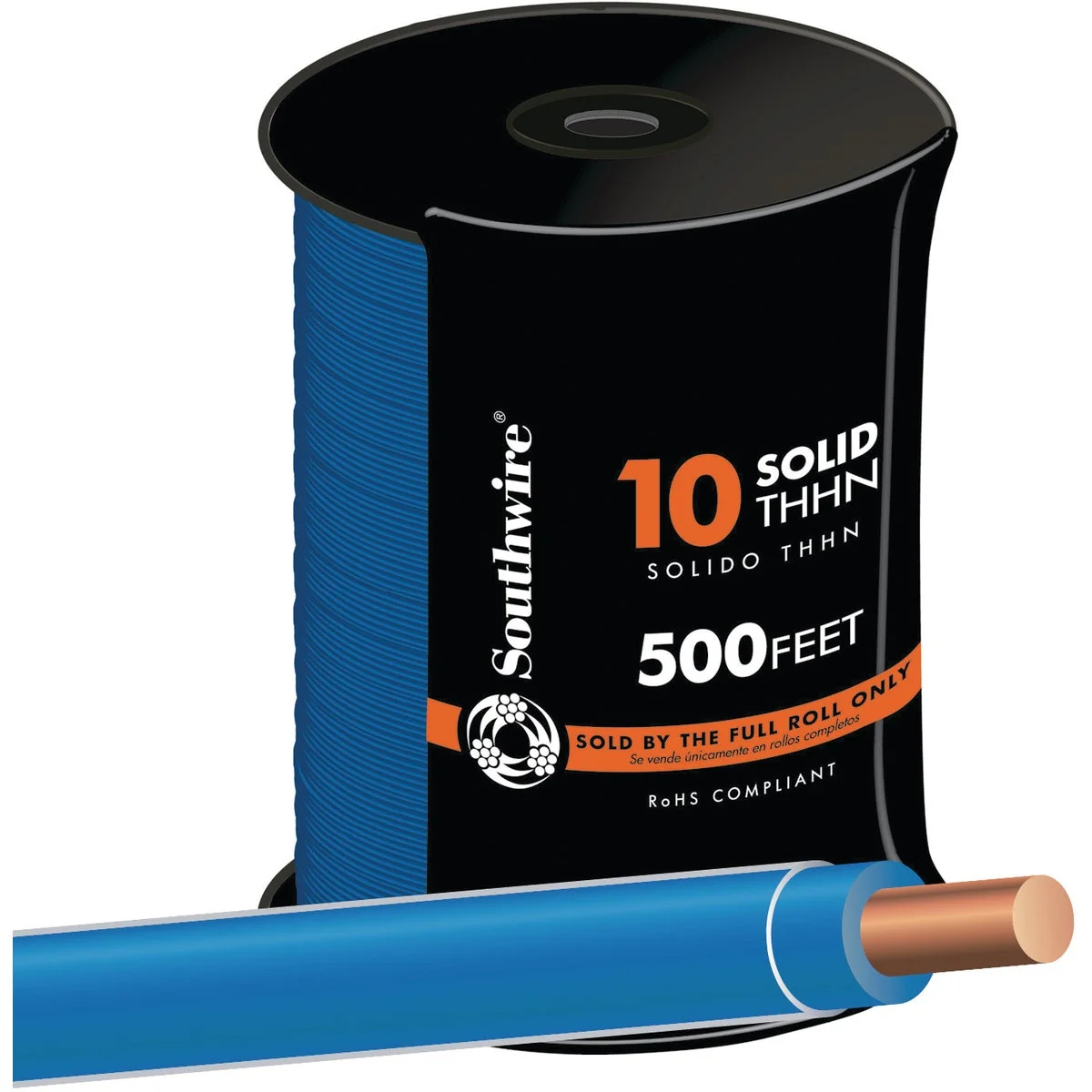 Safe Southwire 500 Ft. 10 AWG Solid Blue THHN Electrical Wire Casual