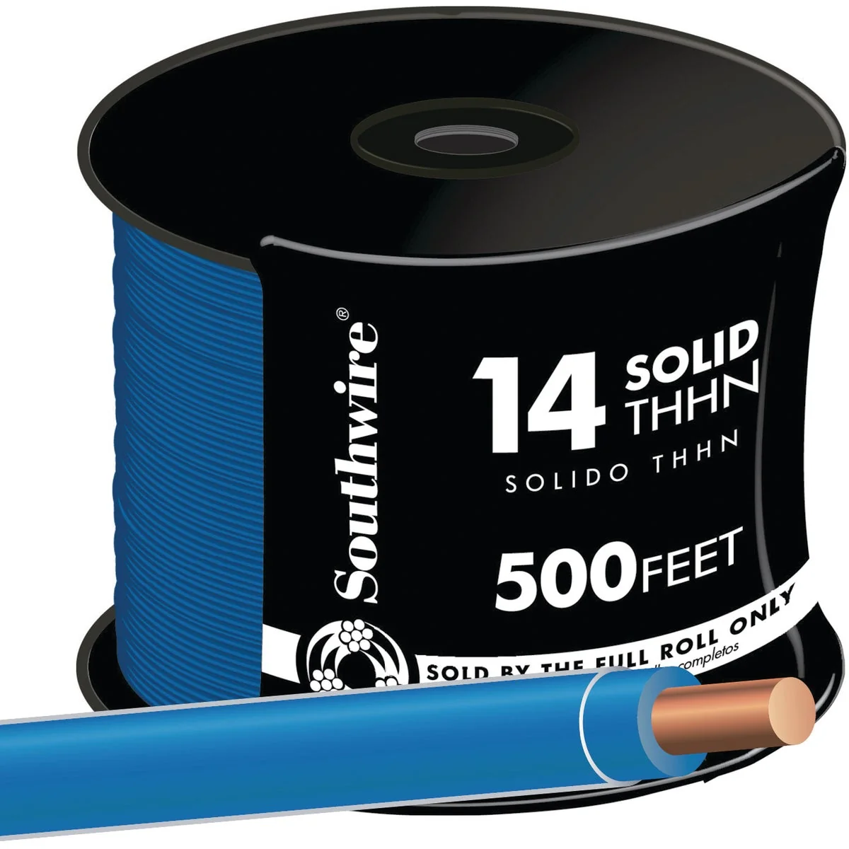 Fine Crafted Southwire 500 Ft. 14 AWG Solid Blue THHN Electrical Wire Superior