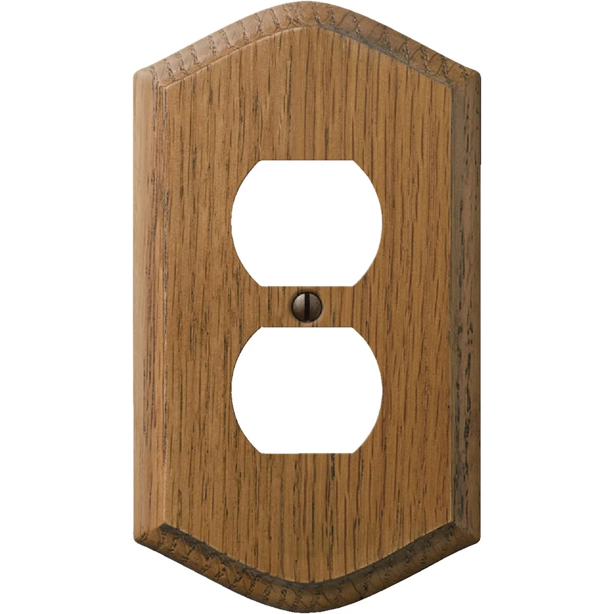 Environmentally Friendly Amerelle 1-Gang Solid Oak Country Outlet Wall Plate Medium Oak Recyclable