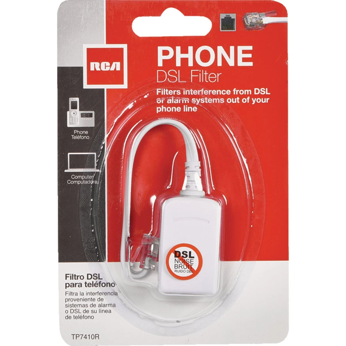 Innovative RCA DSL Phone or Security System DSL Line Filter Professional