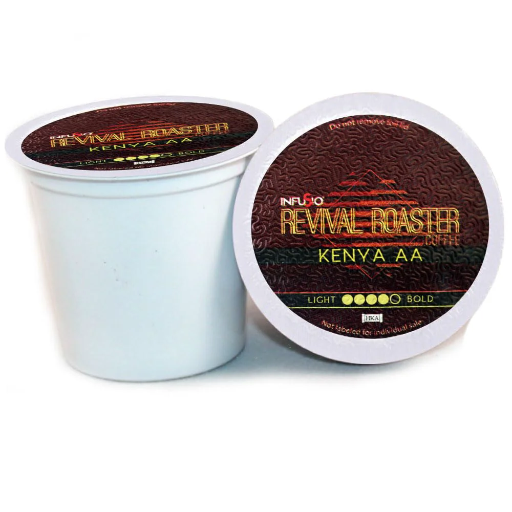 Unique InfuSio Coffee Pods – 96 Count Kenya AA Dark Roast Coffee Single Serve Coffee Pods for Keurig K Cup® Brewers Compatible with Keurig 2.0 Brewers Clean