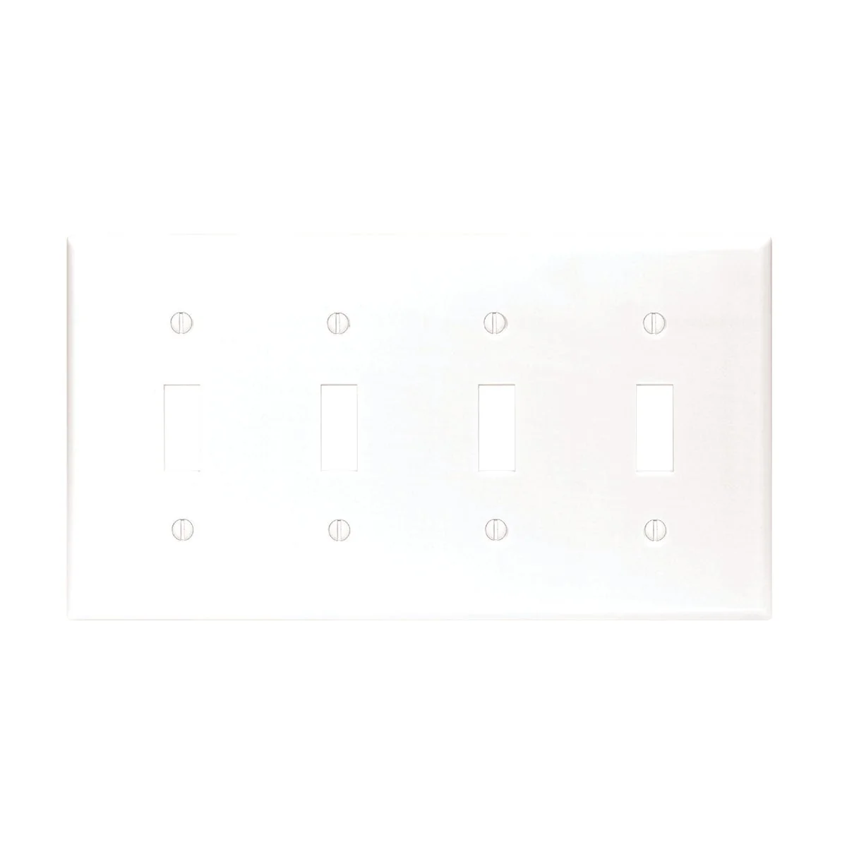 Original Design Leviton 4-Gang Plastic Toggle Switch Wall Plate White World-Class