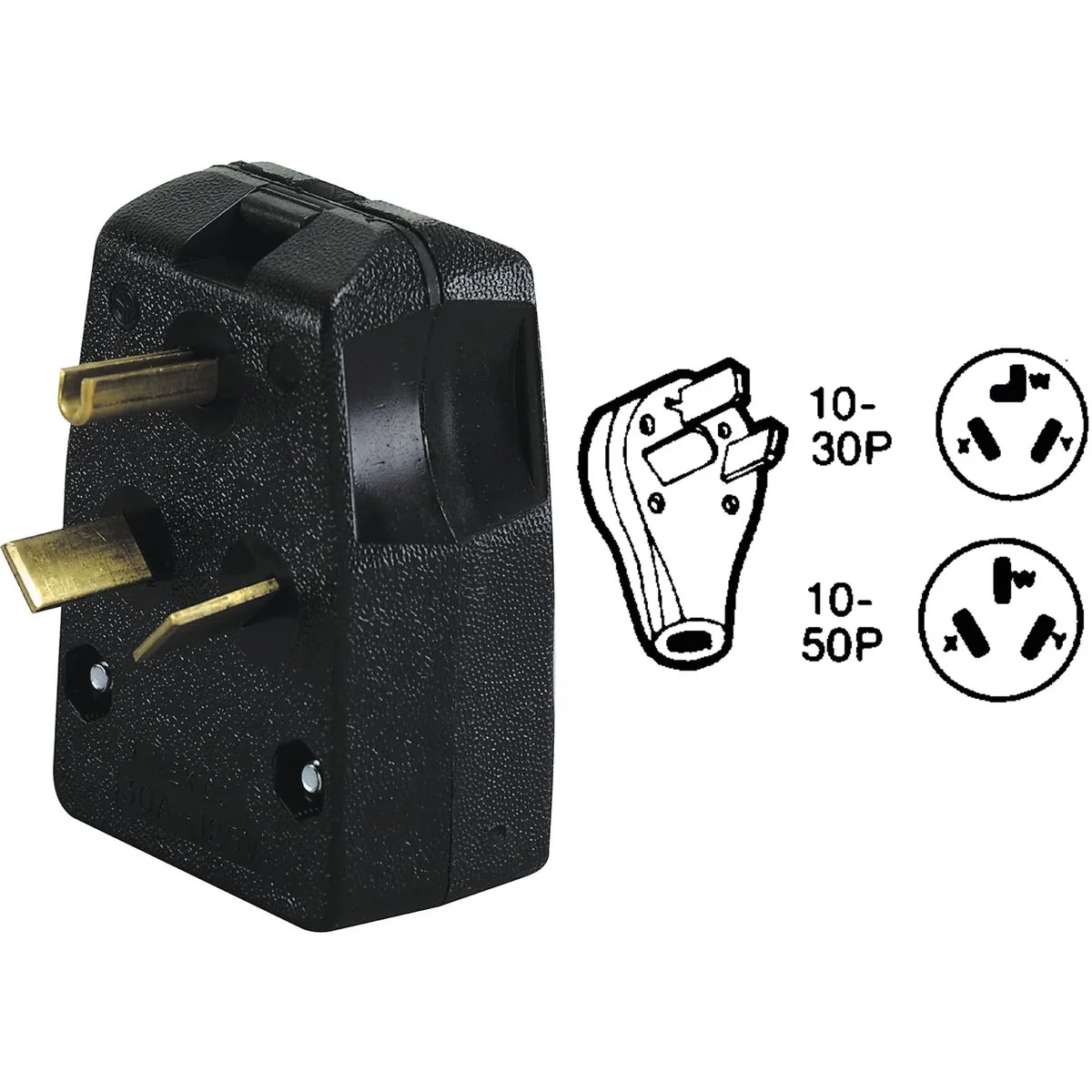 Certified Leviton 30A 50A 250V 3-Wire 3-Pole Range Dryer Cord Plug Trusted