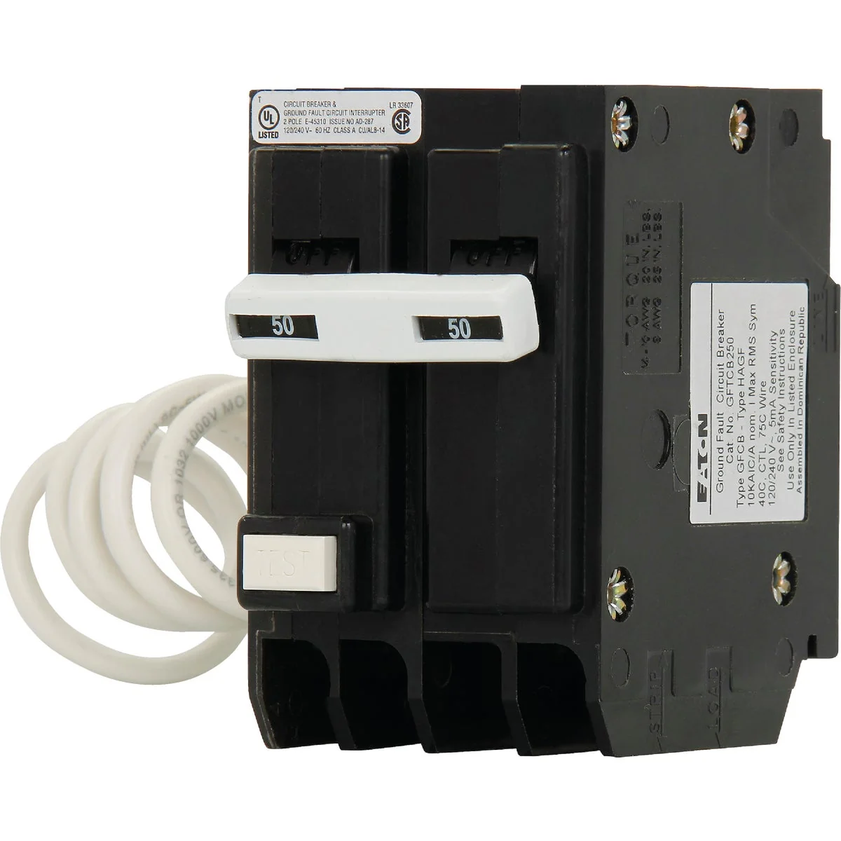 Consistent Eaton BR 50A Double-Pole GFCI Breaker Powerful
