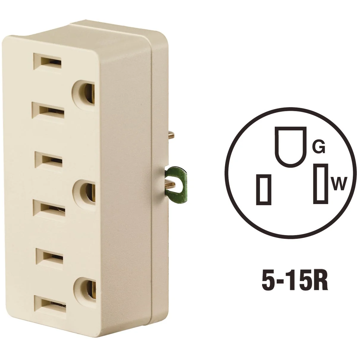 Unique Leviton Ivory 15A 3-Outlet Tap Contemporary