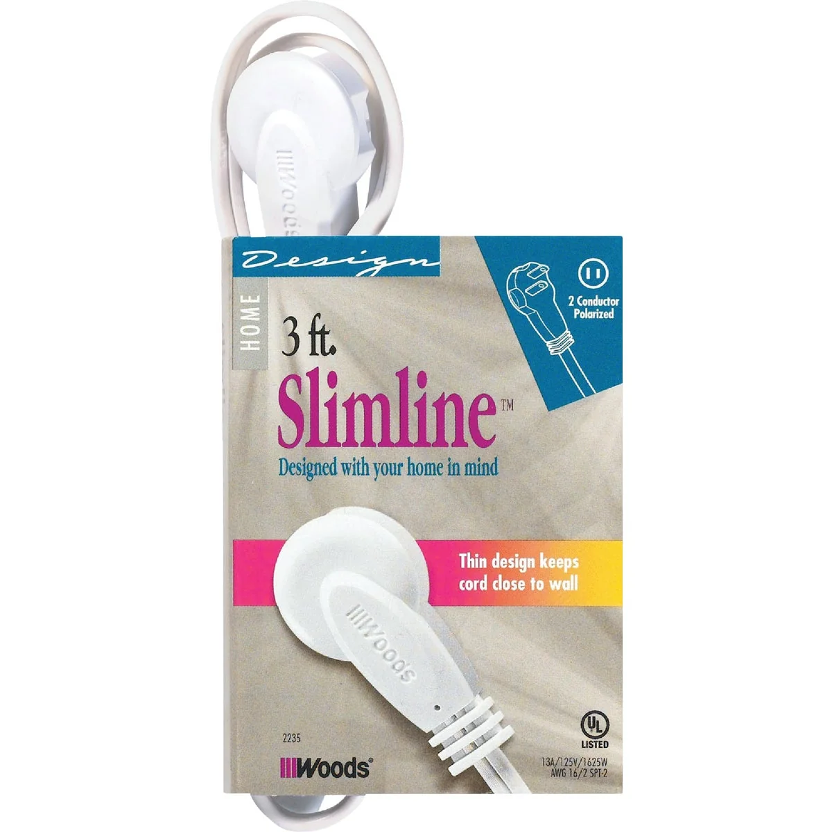 Soft Woods Slimline 3 Ft. 16 2 Extension Cord Elegant