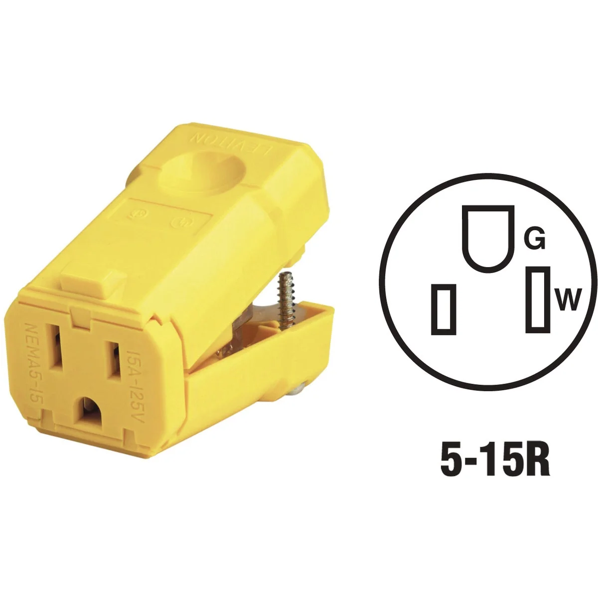 Artisan Leviton 15A 125V 3-Wire 2-Pole Python Cord Connector Exceptional