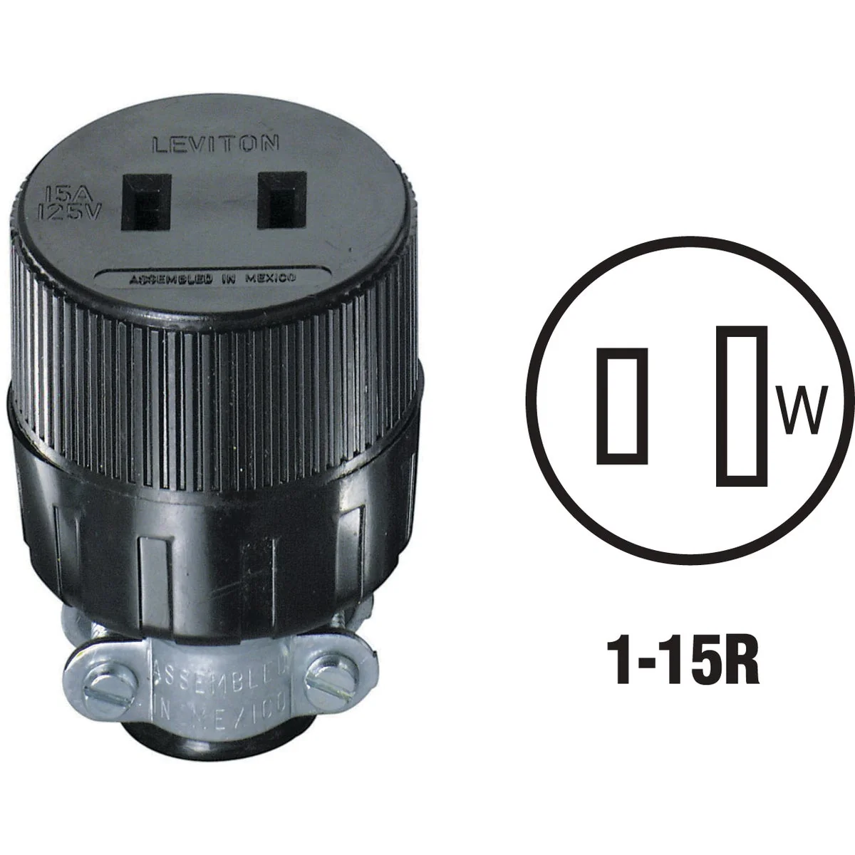 Casual Leviton 15A 125V 2-Wire 2-Pole Round Cord Connector Original