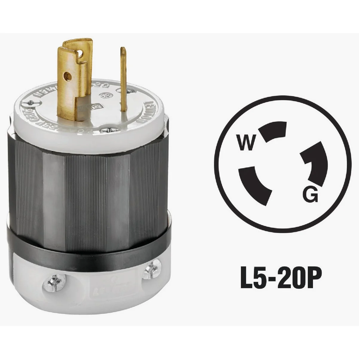 Trendy Leviton 20A 125V 3-Wire 2-Pole Industrial Grade Locking Cord Plug World-Class