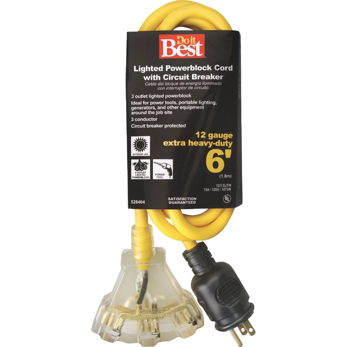 Trusted Do it 6 Ft. 12 3 Circuit Breaker Protected Extension Cord Carefully Designed