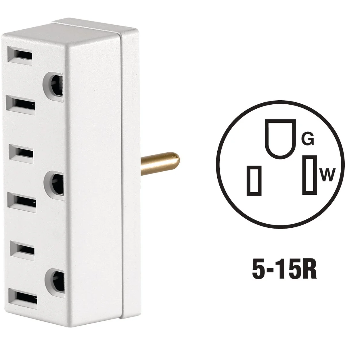 User-Friendly Leviton White 15A 3-Outlet Tap Convenient