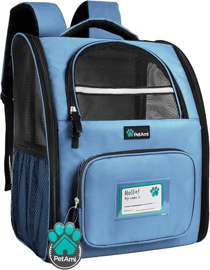 Eco-Friendly PetAmi Dog Backpack Carrier for Small Large Cat Ventilated Pet Hiking Backpack Pure
