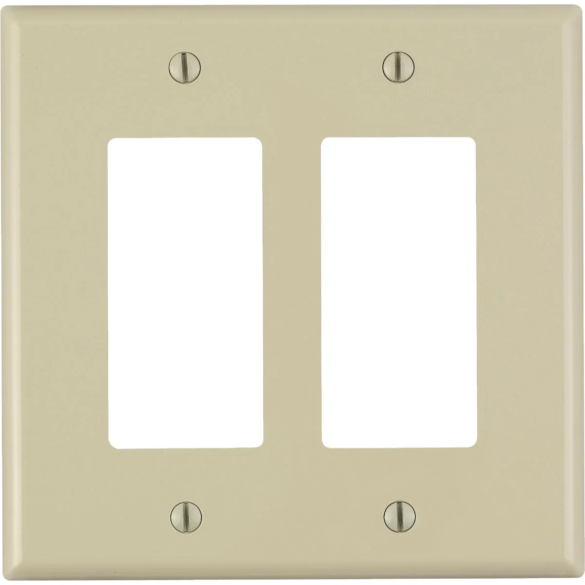 Soft Leviton Decora 2-Gang Plastic Oversized Rocker Decorator Wall Plate White Responsible