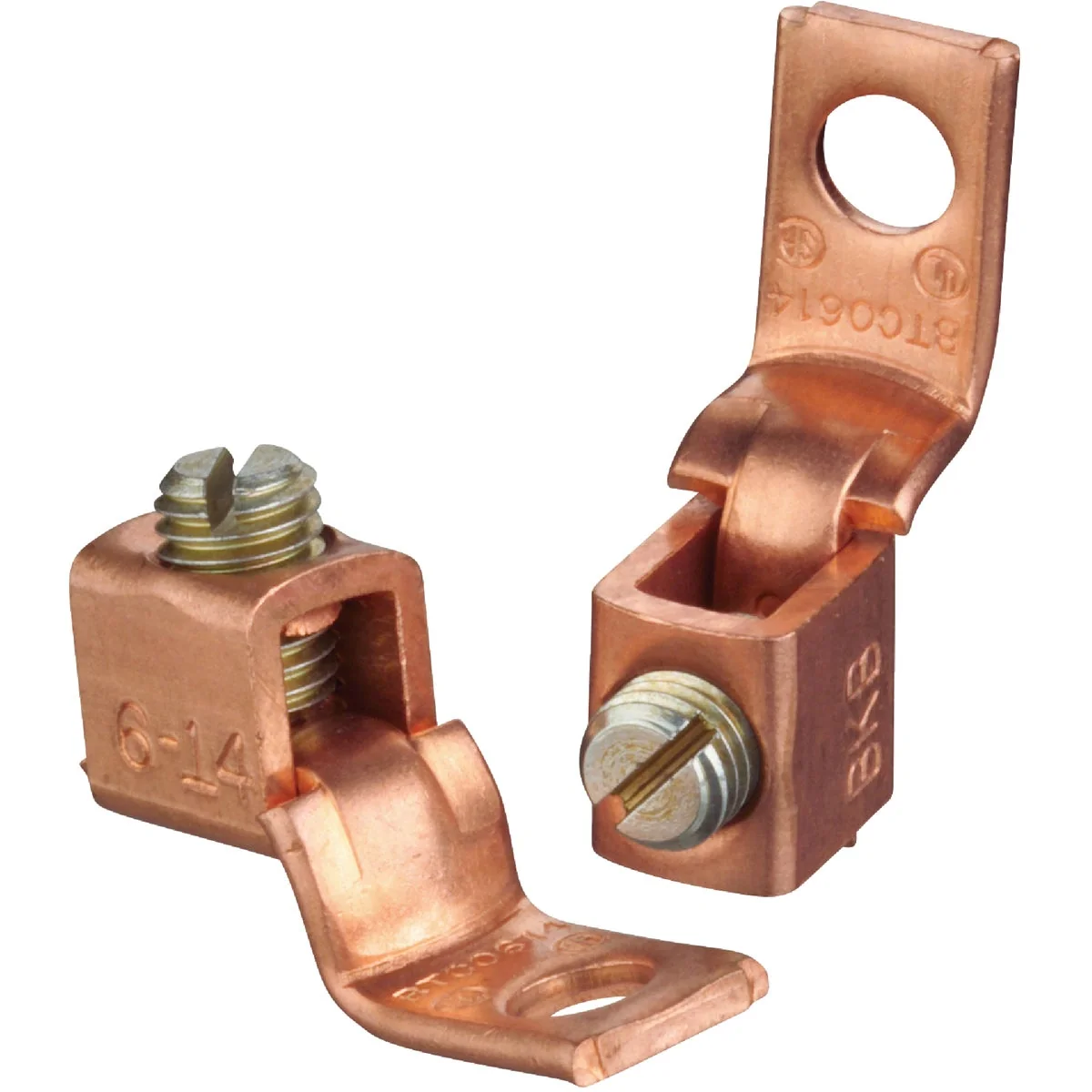 Proven Blackburn 1 0 STR thru 2 STR Copper Lug Terminal 10-Pack Natural