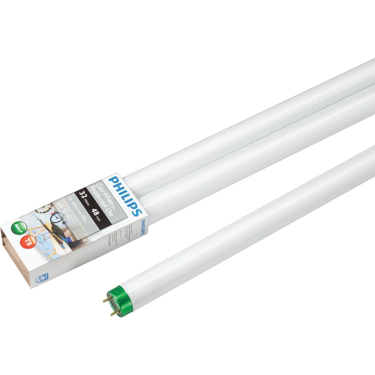 Fine Crafted Philips ALTO 32W 48 In. Cool White T8 Medium Bi-Pin Fluorescent Tube Light Bulb 2-Pack Exclusive