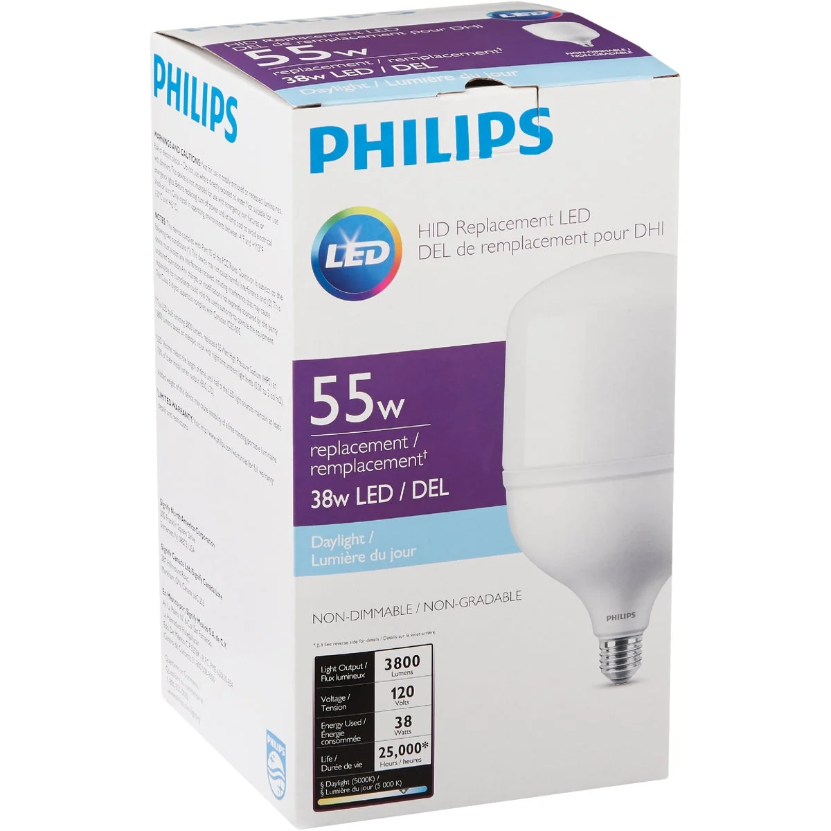 Practical Philips 38W Frosted T-Shape Medium Base LED High-Intensity Light Bulb 200W Incandescent Equivalent Traditional