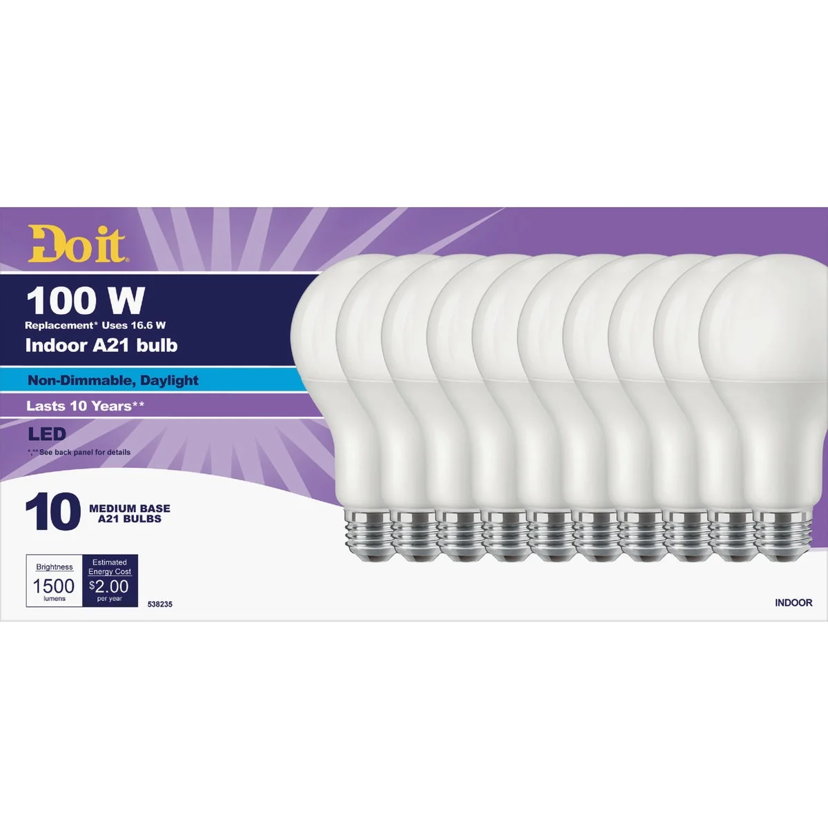 Enhanced Do it 100W Equivalent Daylight A21 Medium LED Light Bulb Title 20 10-Pack Eco-Friendly