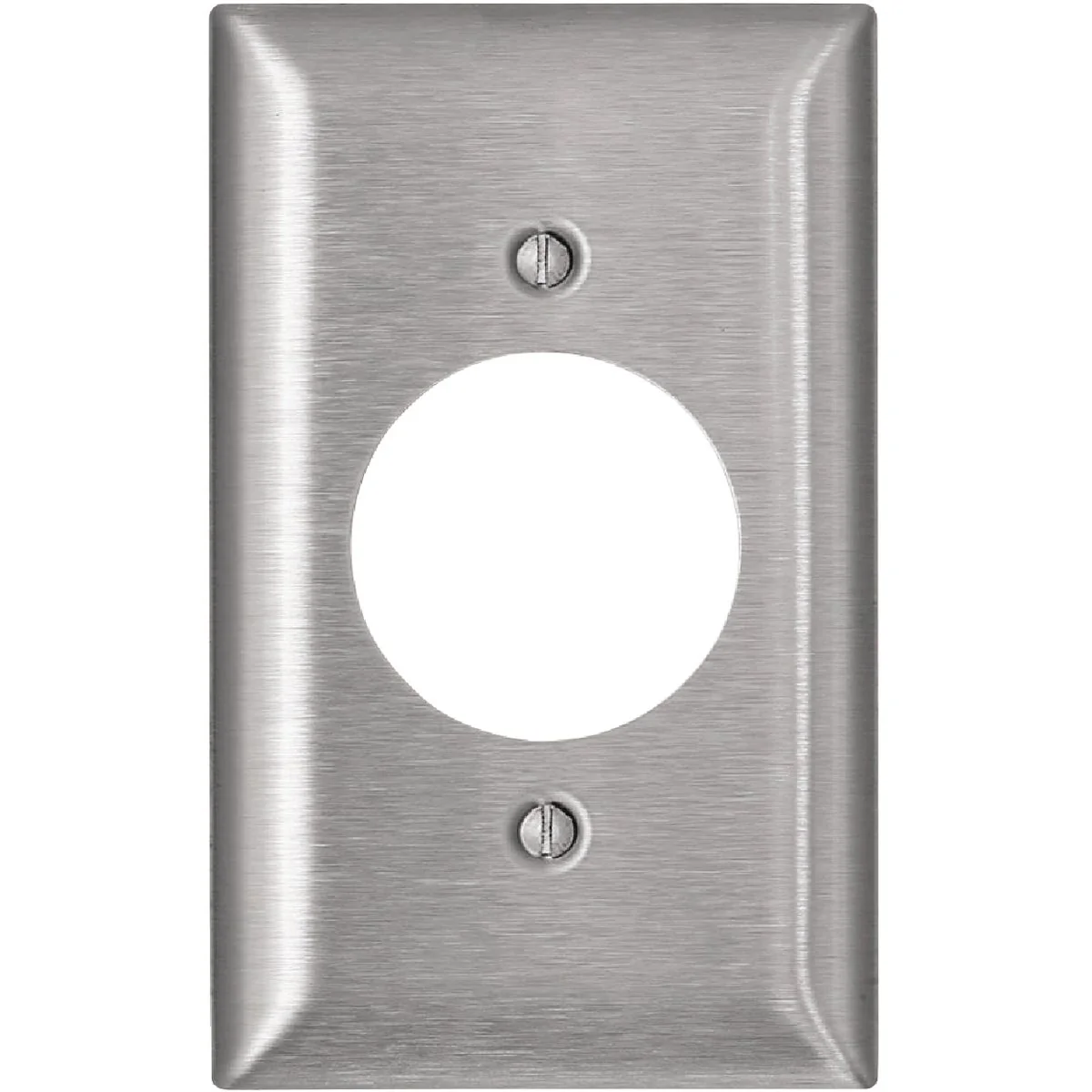 Contemporary Leviton C-Series 1.6 In. Dia. Opening 1-Gang Stainless Steel Outlet Wall Plate Soft