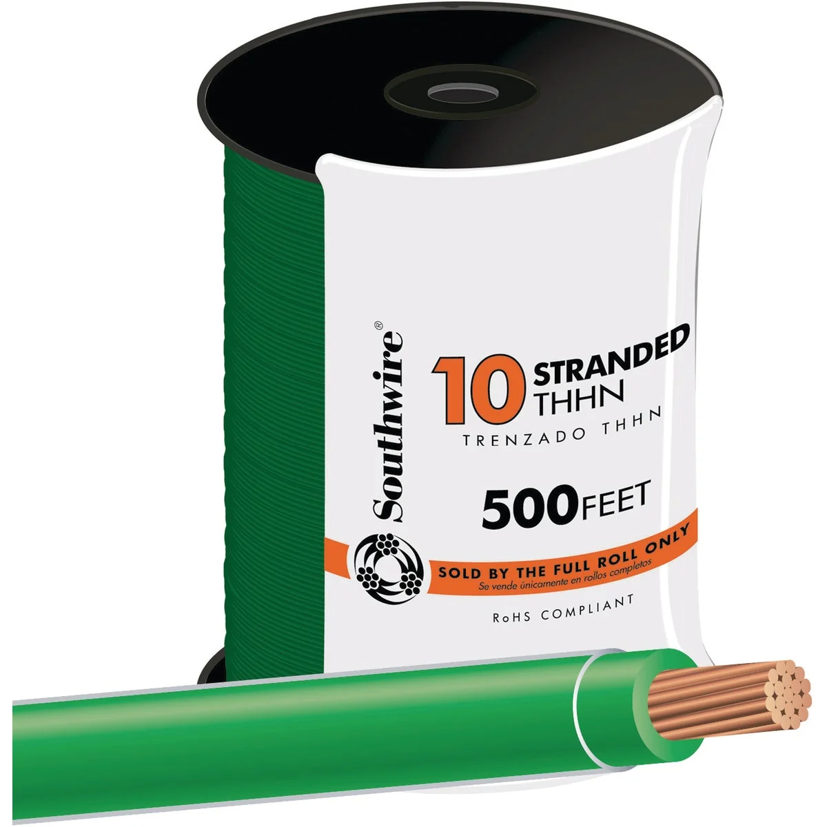 Soft Southwire 500 Ft. 10 AWG Stranded Green THHN Electrical Wire Enhanced