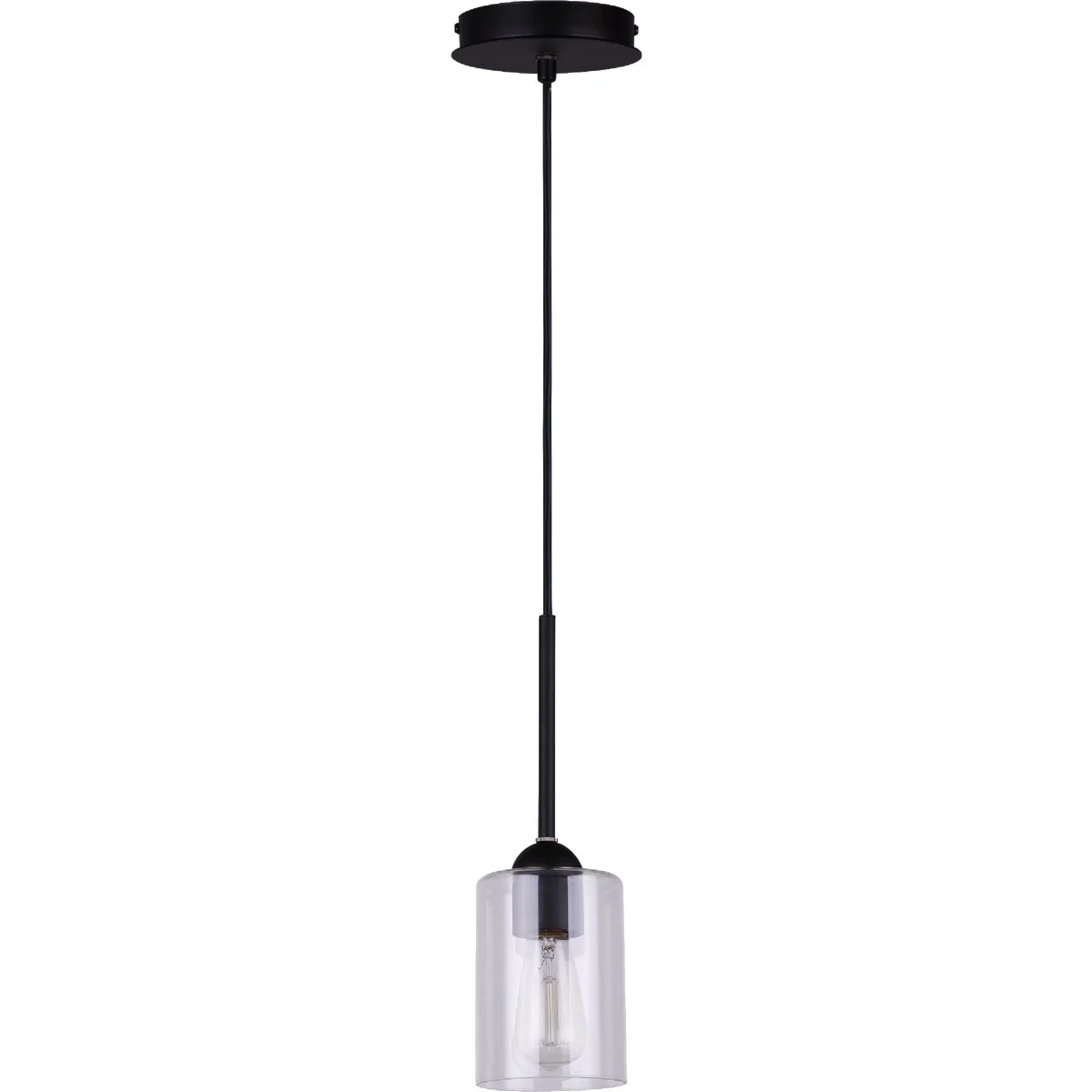 Premium Material Home Impressions 1-Bulb Black Incandescent Cord Pendant Light Fixture Clear Glass Enhanced