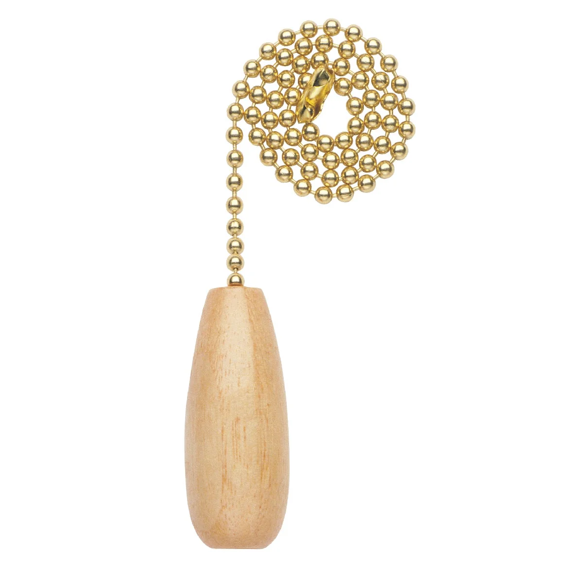 Powerful Westinghouse 12 In. Polished Brass Pull Chain with Wood Knob Ornament Exclusive