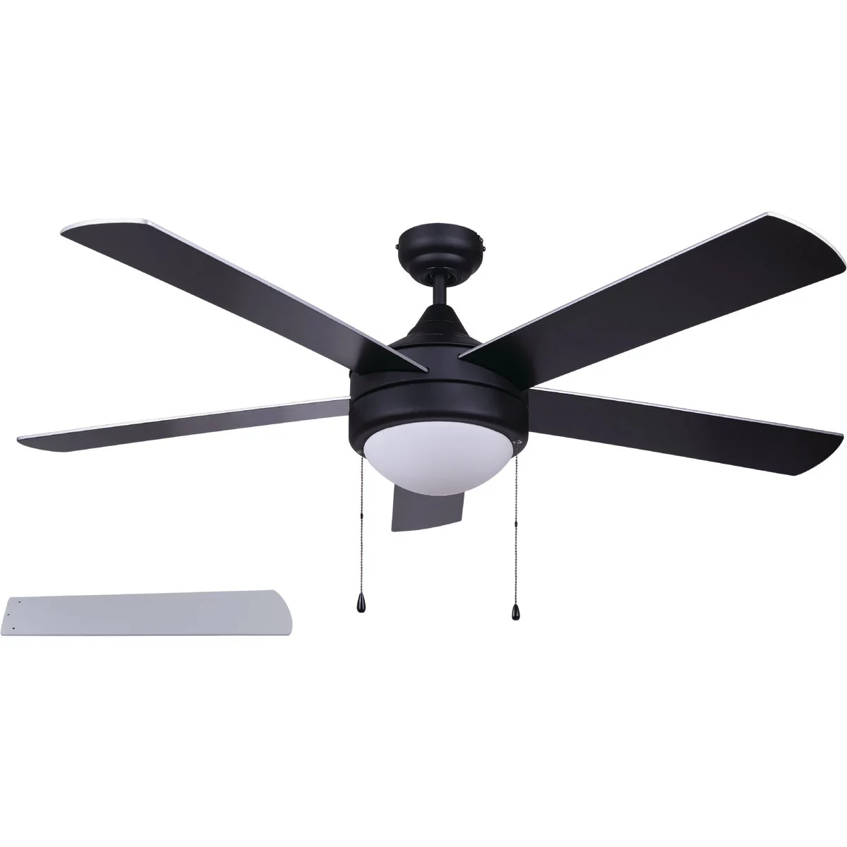 Fine Home Impressions Preston 52 In. Black Ceiling Fan with Light Kit Recyclable