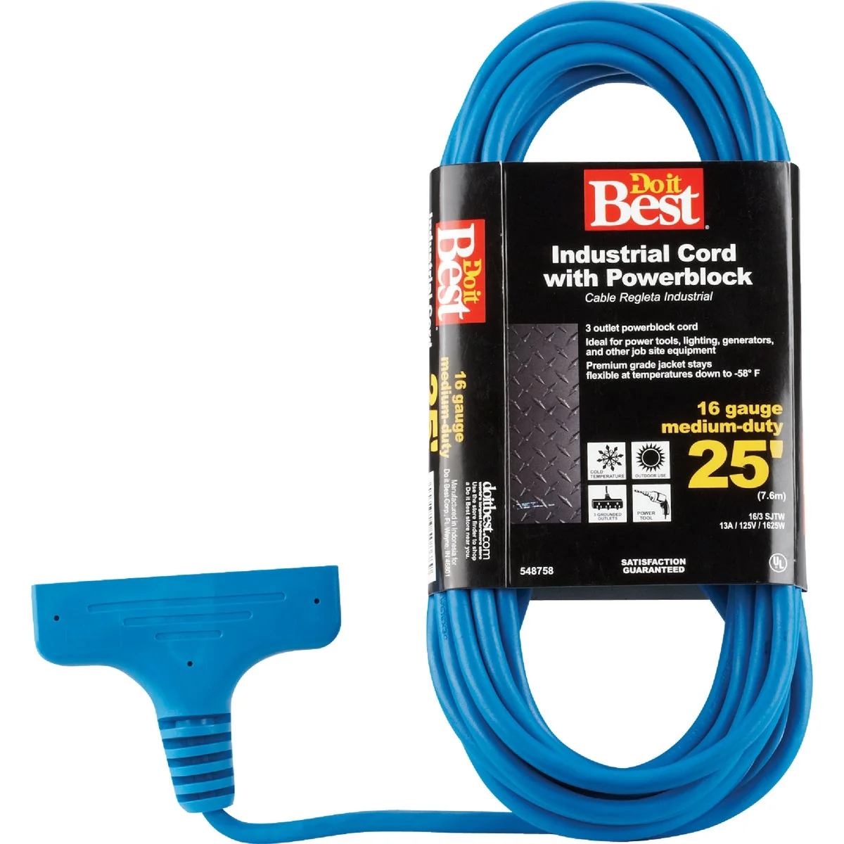 Exclusive Do it 25 Ft. 16 3 Extension Cord with Power Block Clean