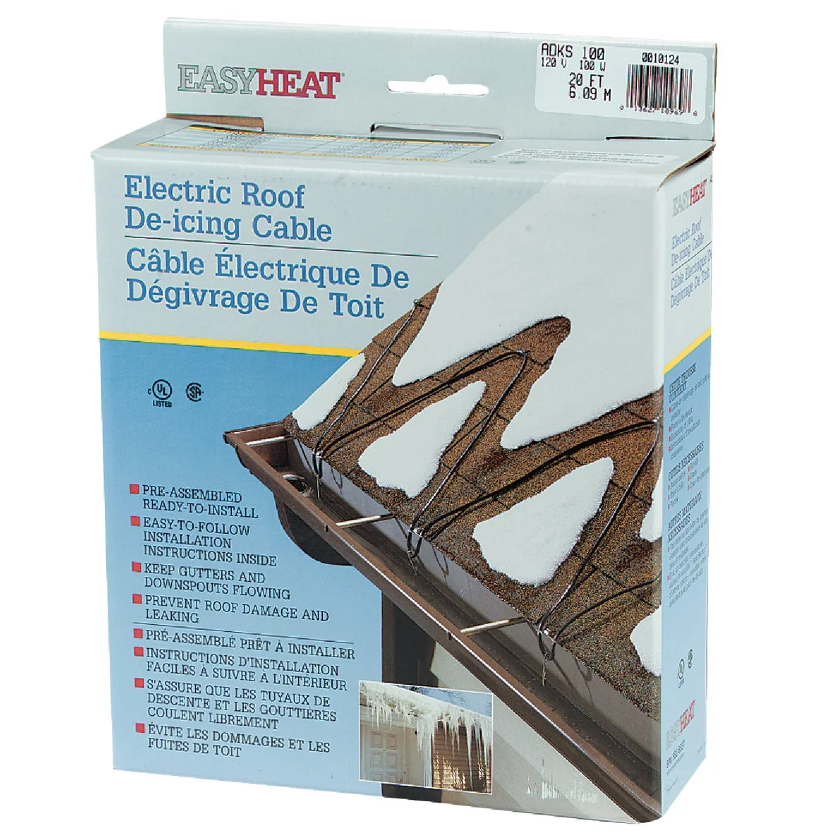 Organic Easy Heat 20 Ft. 120V 5W De-Icing Roof Cable Recyclable