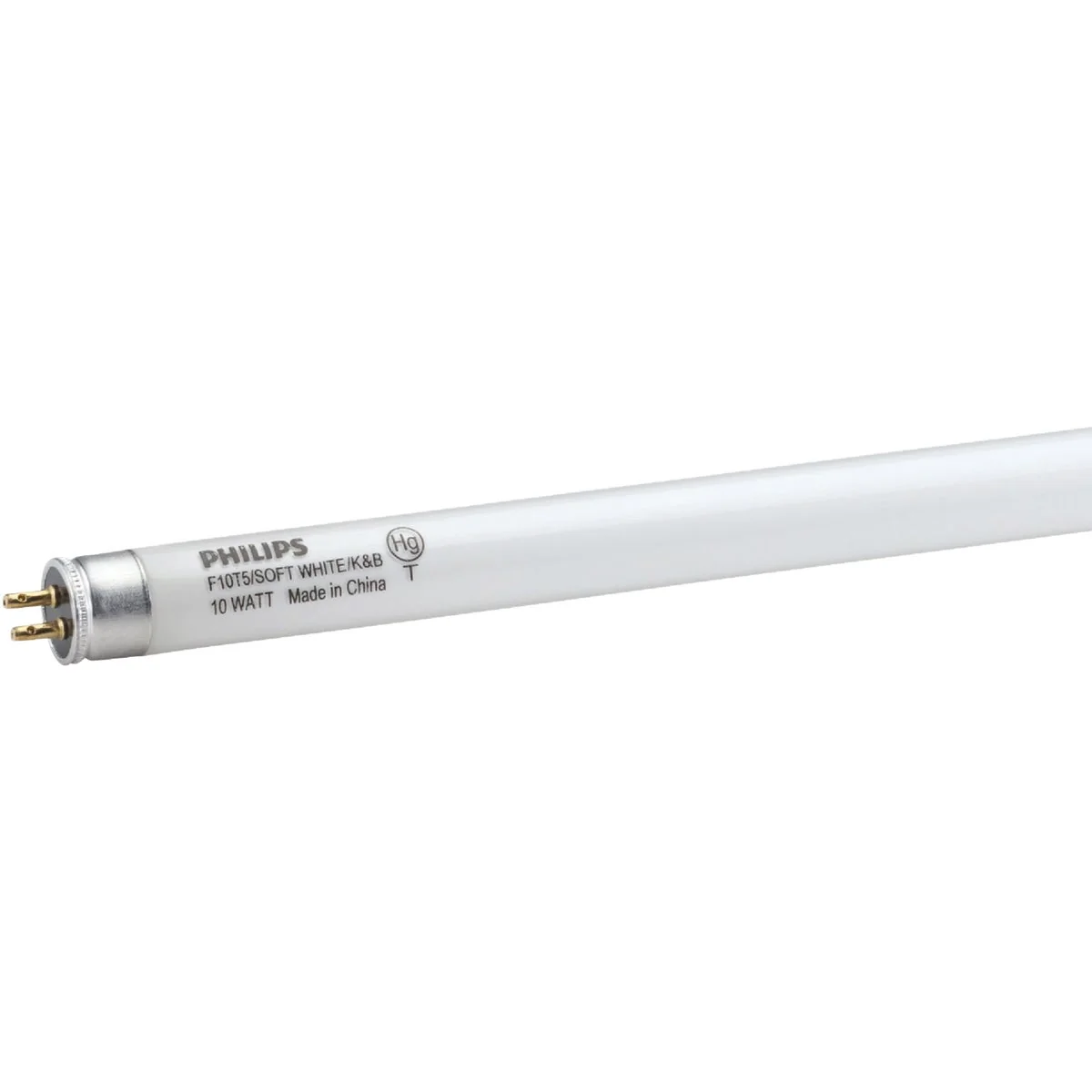 Next-Generation Philips 10W 16 In. Bright White T5 Miniature Bi-Pin Fluorescent Tube Light Bulb Smooth