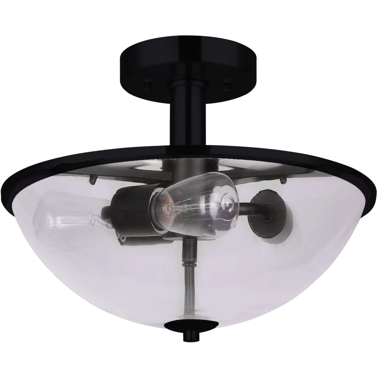 Reusable Home Impressions 16.5 In. Matte Black Semi-Flush Mount Ceiling Light Fixture Refined