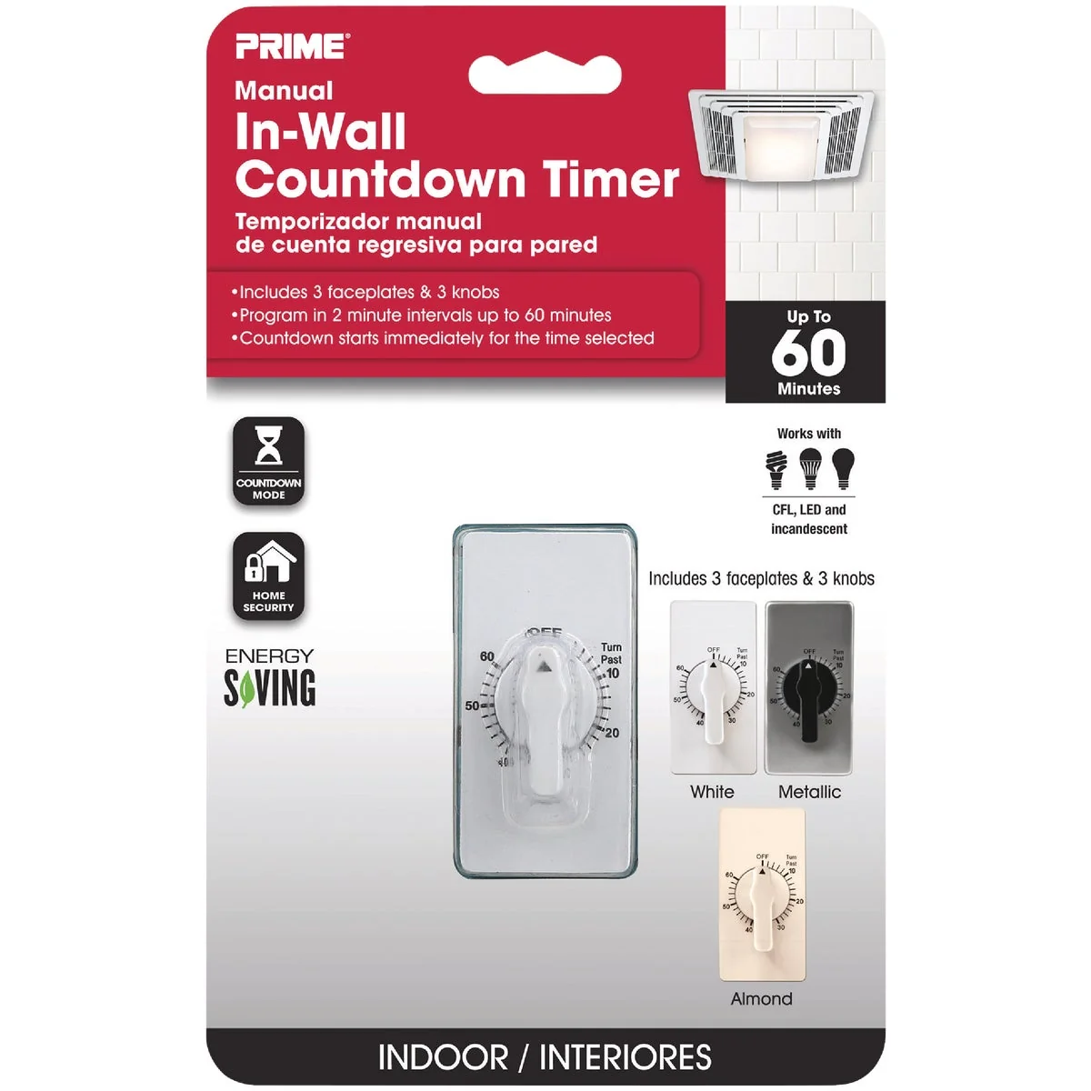 Fashionable Prime 125V 60-Minute In-Wall Timer High-Quality