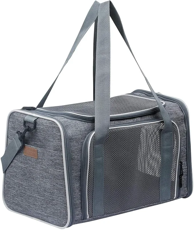 Natural Cat Carrier - Portable Foldable Dog Pet Carrier Soft-Sided Pet Bag up to 15 Lbs Advanced