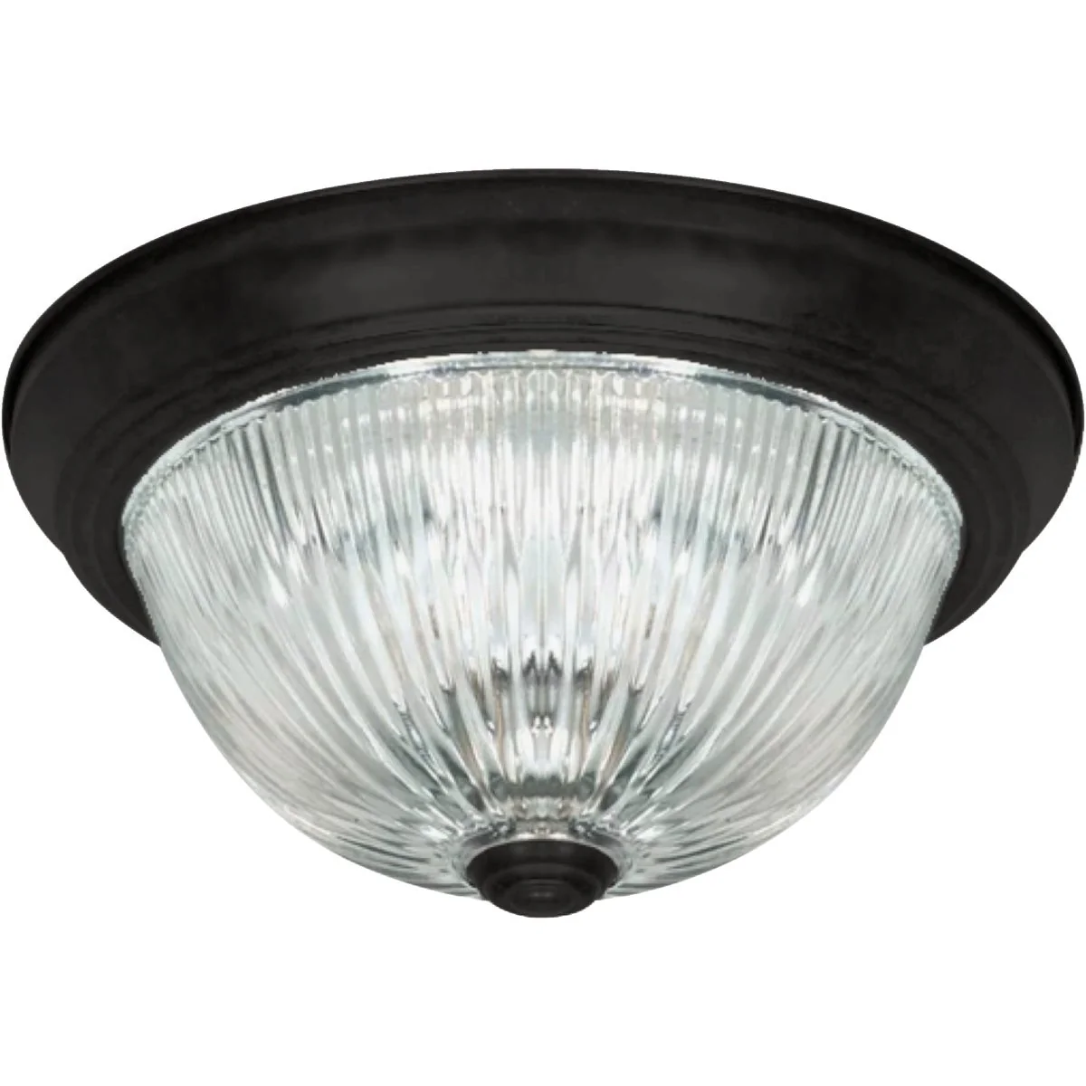 Effective Home Impressions 11 In. Matte Black Flush Mount Clear Glass Refined